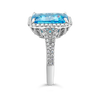 Blue Zircon & Diamond RIng