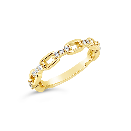 Gold & Diamond Link Ring