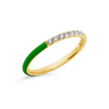 Diamond & Green Enamel Ring