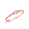 Diamond & Pink Enamel Stackable Ring