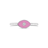 Diamond & Pink Enamel Eye Design Ring
