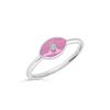 Diamond & Pink Enamel Eye Design Ring