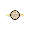 Diamonds with Black Enamel Border Ring