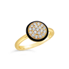 Diamonds with Black Enamel Border Ring