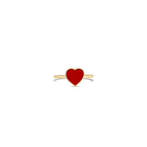 Red Enamel Heart Ring