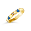 Diamond & Blue Enamel Heart Ring