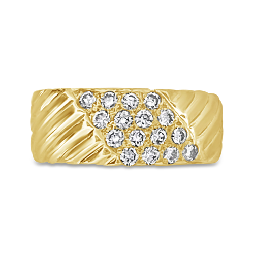 Gold & Diamond Band Ring