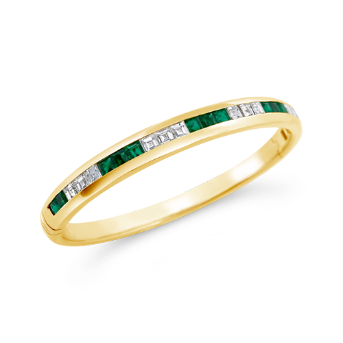 Emerald & Diamond Bangle Bracelet