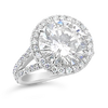 Round Diamond Engagement Ring with Diamond Halo