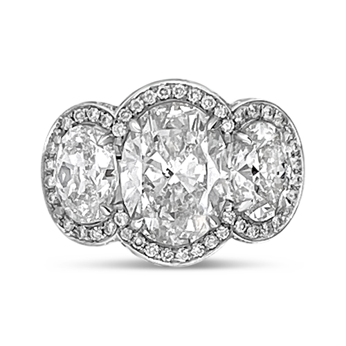 Oval Three Stone Diamond Ring