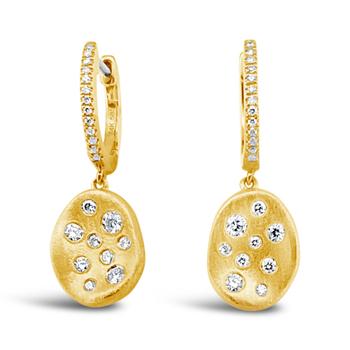 Yellow Gold & Diamond Dangle Earrings