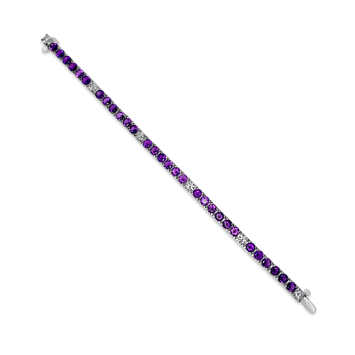 Amethyst & Diamond Tennis Bracelet