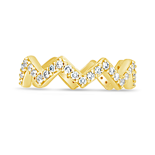 Gold & Diamond Chevron Style Ring
