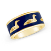 Blue Enamel Loon Ring