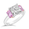 Diamond & Pink Sapphire Engagement Ring