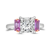 Diamond & Pink Sapphire Engagement Ring