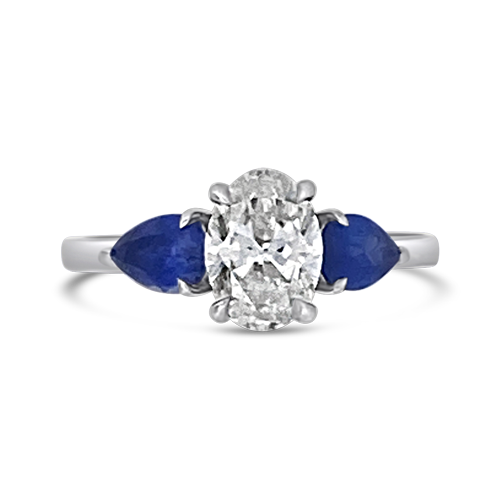 Diamond & Sapphire Engagement Ring