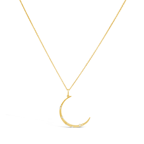 Crescent Moon Pendant with Diamond Accents