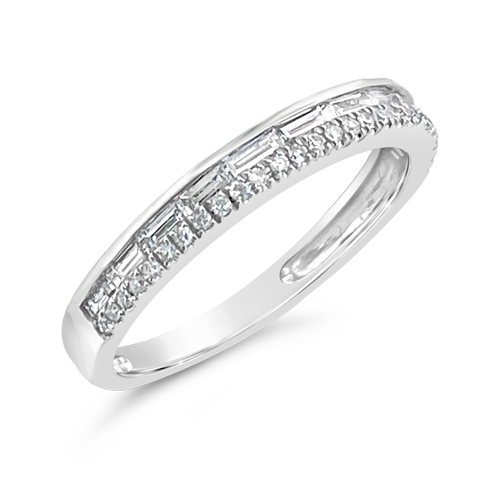 White Gold & Diamond Band Ring