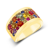 Rainbow Sapphire Cigar Band Ring