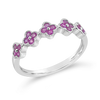 Pink Sapphire Flower/Clover Ring