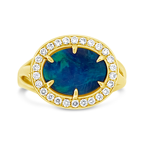 Lightning Ridge Black Opal Ring