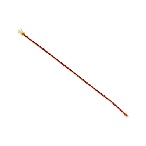 Red-orange Sapphire Tennis Bracelet