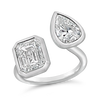 Emerald cut & Pear Shaped Diamond Ring
