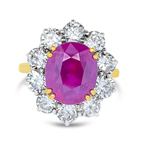 Burma Ruby & Diamond Ring