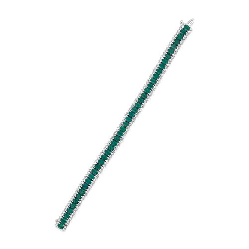 Oval Emerald & Diamond Bracelet