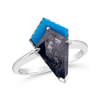 Unique Black Diamond & Turquoise Ring