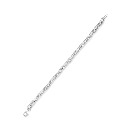 Sterling Silver Textured Link Bracelet