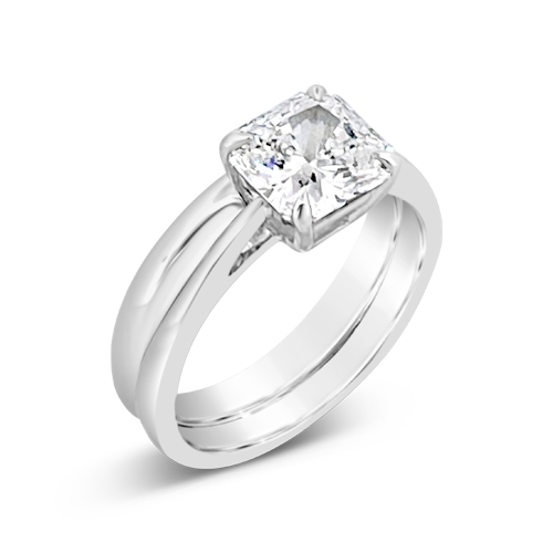 Radiant cut Diamond Wedding Ring Set