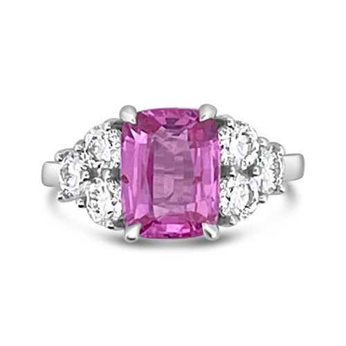 Pink Sapphire & Diamond Ring