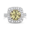 Yellow Beryl & Diamond Ring