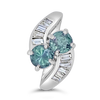 Green Sapphire & Diamond Estate Ring