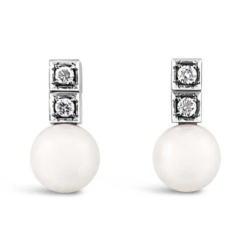 Diamond & Pearl Earrings