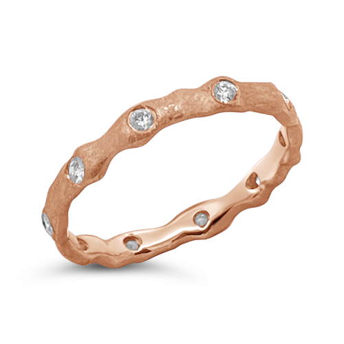 Rose Gold & Diamond Freeform Band Ring