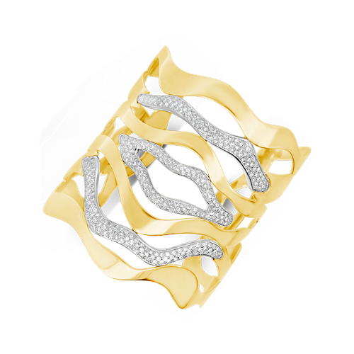 Yellow Gold & Diamond Cuff Bracelet