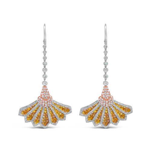 Yellow Sapphire Diamond Fan Earrings CRAIGER DRAKE DESIGNS
