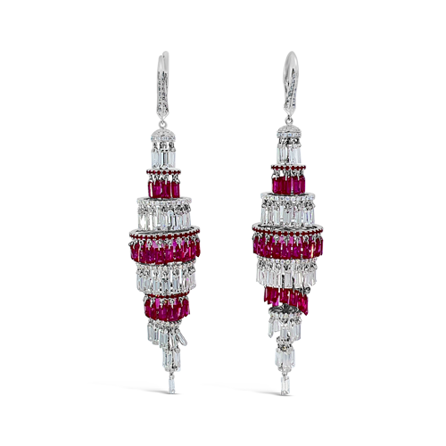 Ruby & Diamond Chandelier Earrings