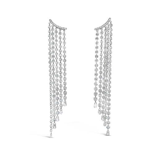 Five Strand Diamond Dangle Earrings