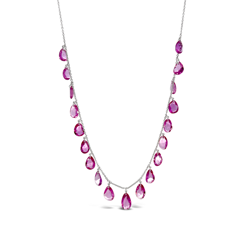 Pink Briolette Sapphire Necklace