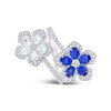 Sapphire & Diamond Flower Ring