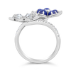 Sapphire & Diamond Flower Ring