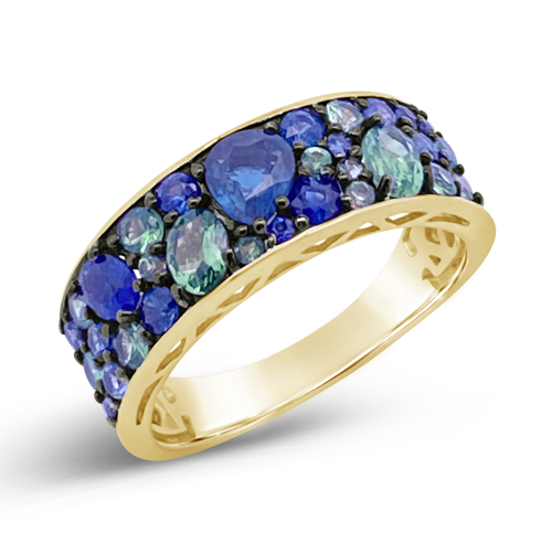 Sapphire & Tsavorite Band Ring