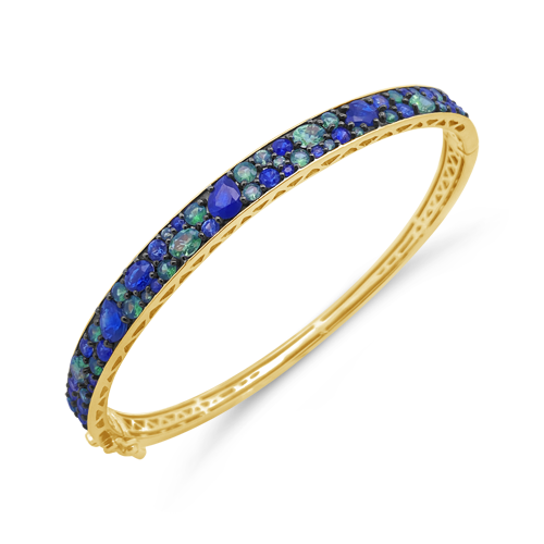 Sapphire & Tsavorite Bangle Bracelet