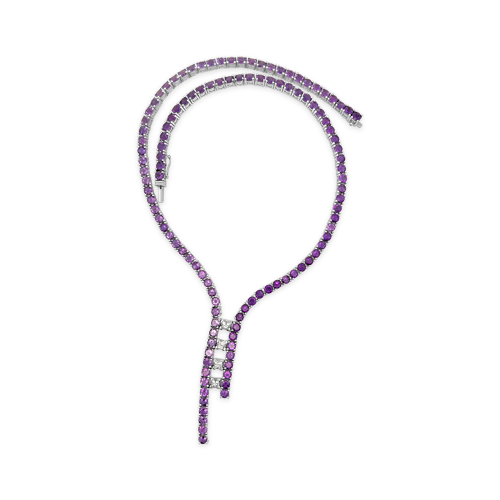 Amethyst & Diamond Estate Bolo Necklace