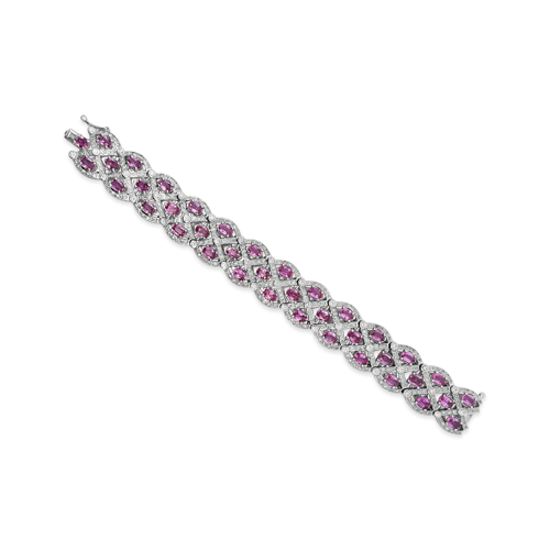 Pink Sapphire & Diamond Bracelet