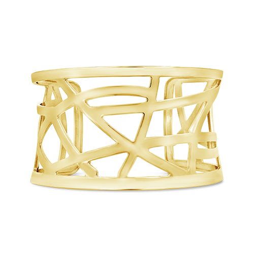 Gold Abstract Cut Out Cuff Bracelet